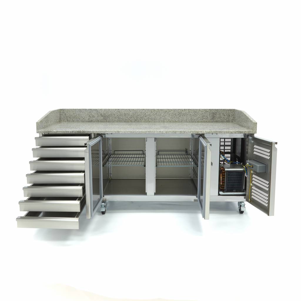 Chladnička na pizzu s 2 dverami - 202 cm - 780 l - 7 zásuviek