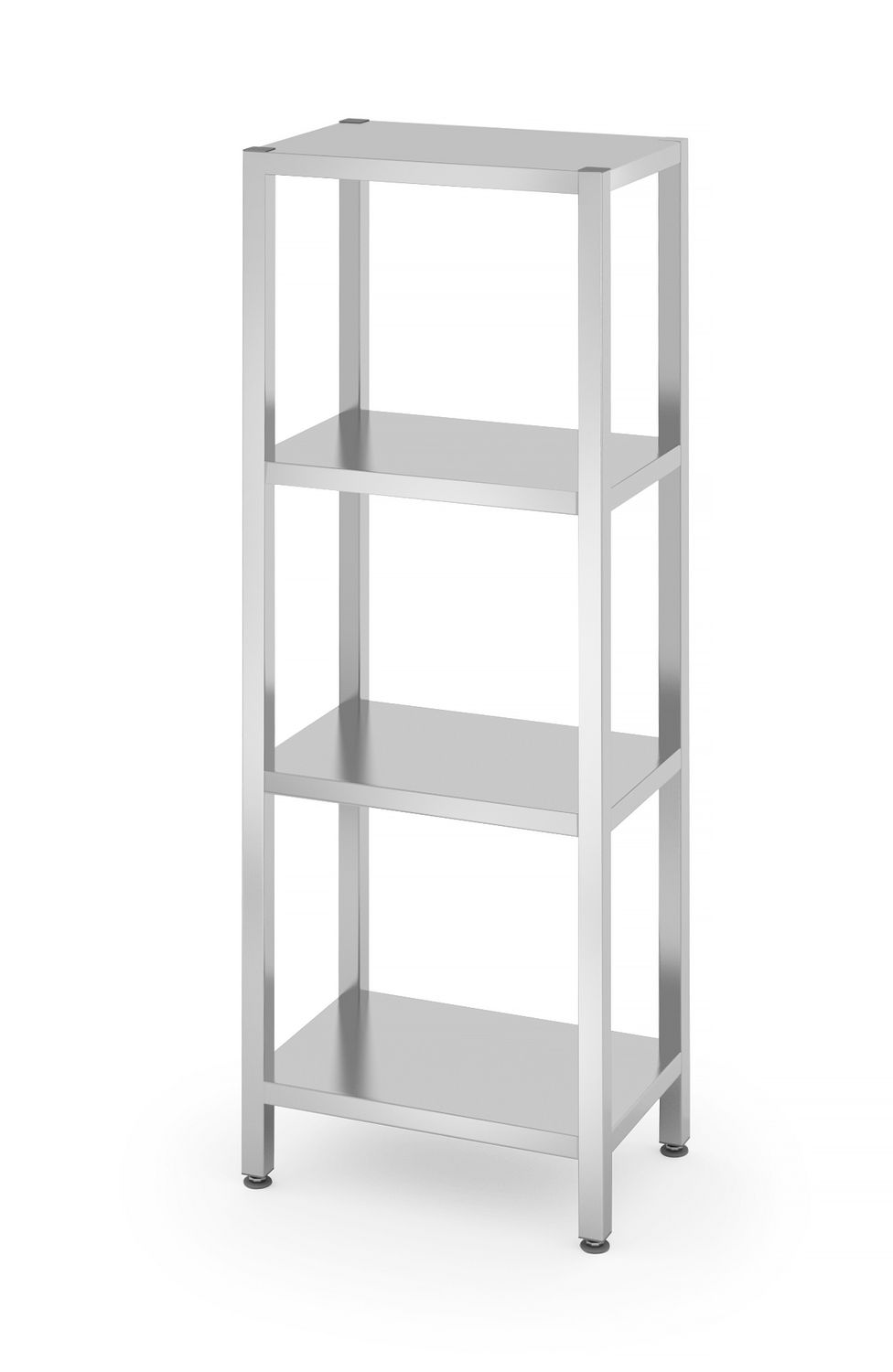 Skladovací regál so 4 plnými policami – skrutkový, HENDI, Kitchen Line, 600x400x(H)1800mm