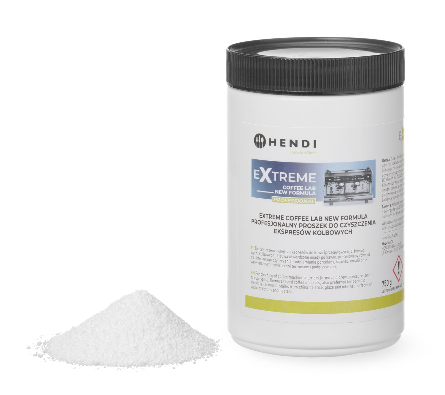 Extreme Coffee Lab New Formula profesionálny čistiaci prostriedok pre pákové kávovary, HENDI, 0,75 kg