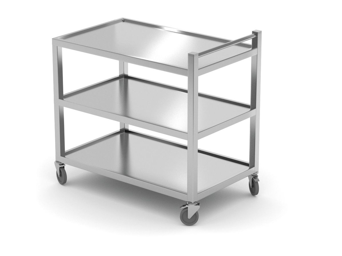 Servírovací vozík 3-policový – zváraný, HENDI, 800x500x(H)950mm na veľké zataženie 810224