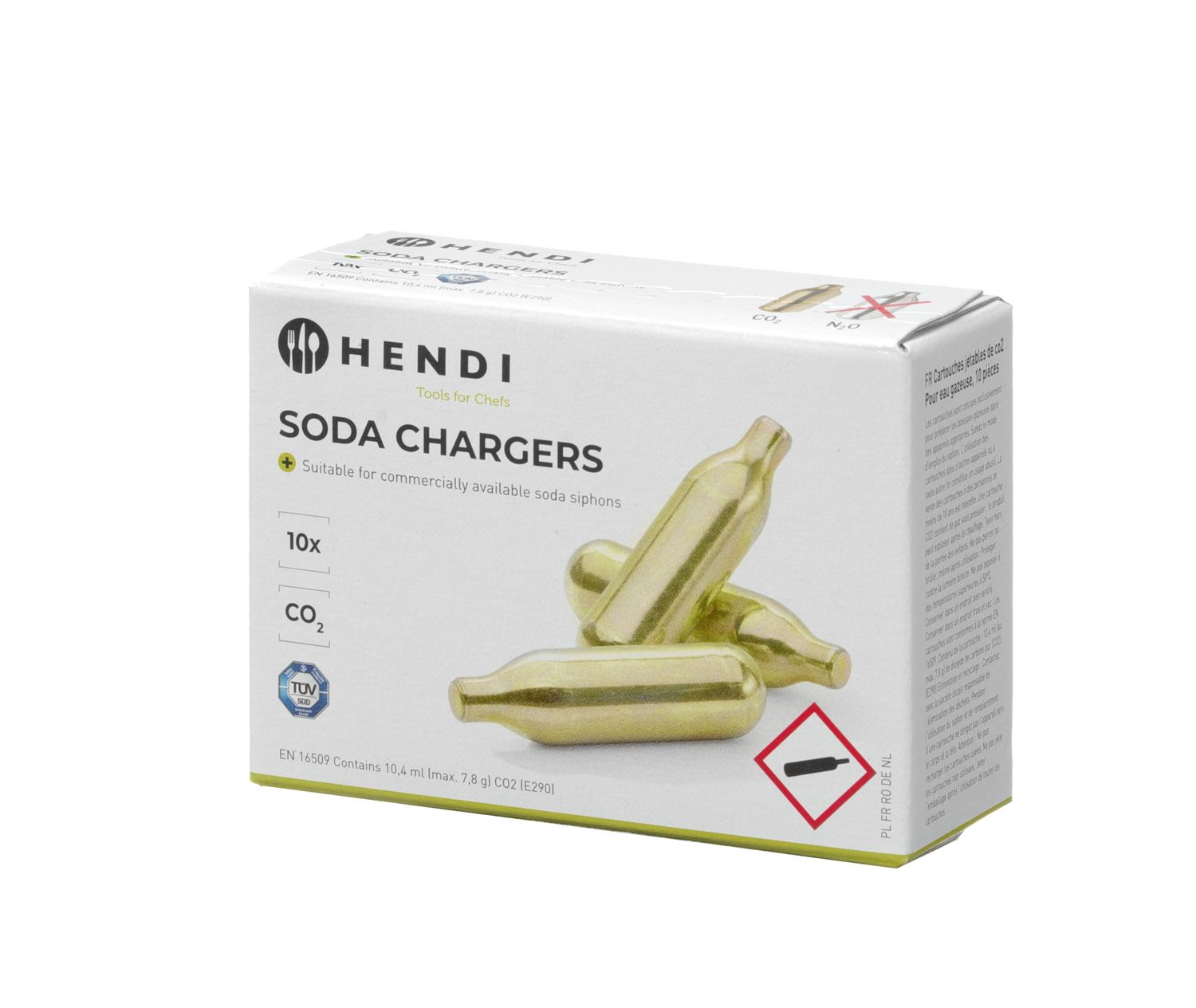 Bombičky CO₂ na sódovú vodu - 10 kusov, HENDI, 10 ks 588406