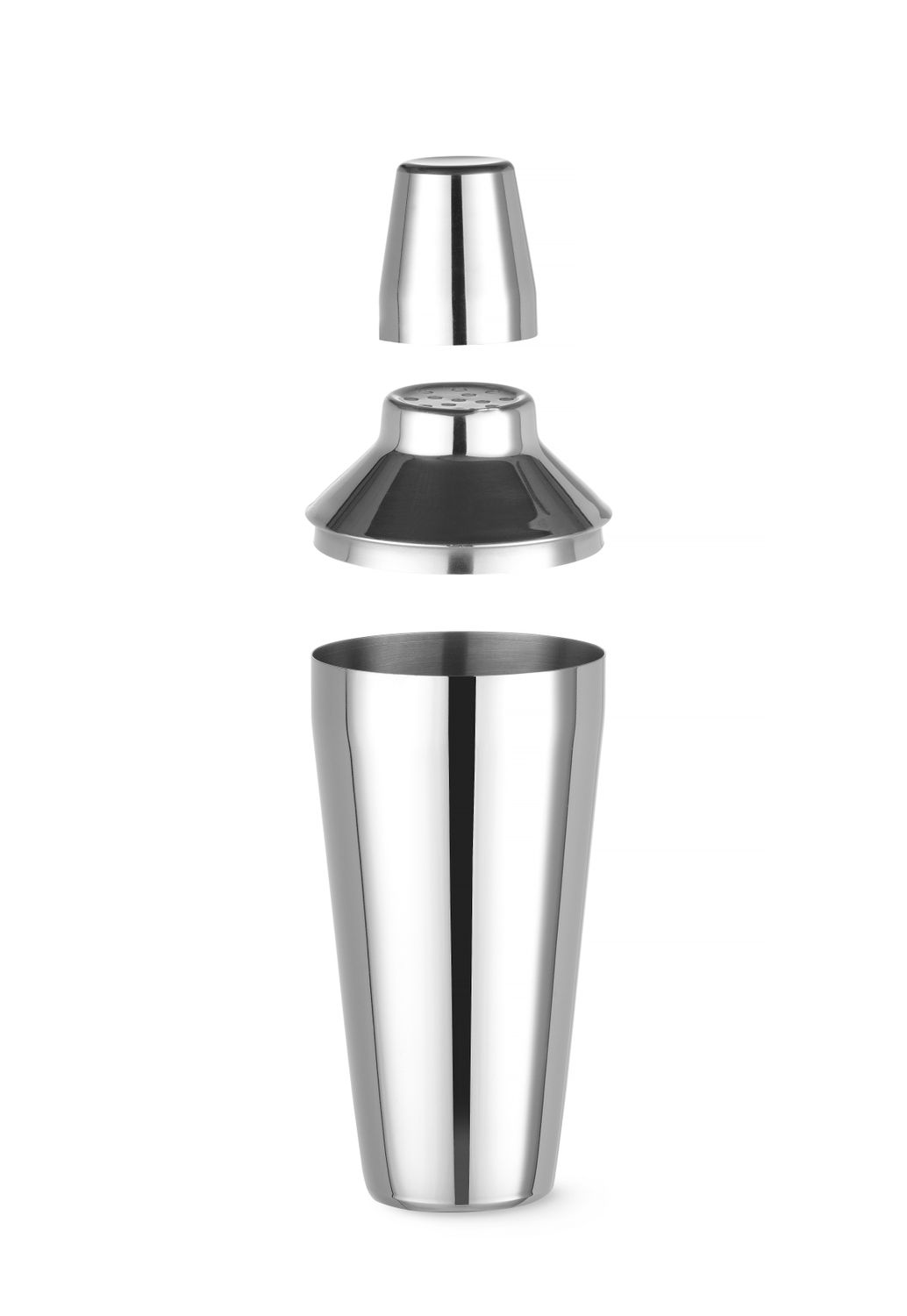 3-dielny Cobblerov shaker, BarUp, 0,75L, ⌀90x(H)255mm kónický 593035