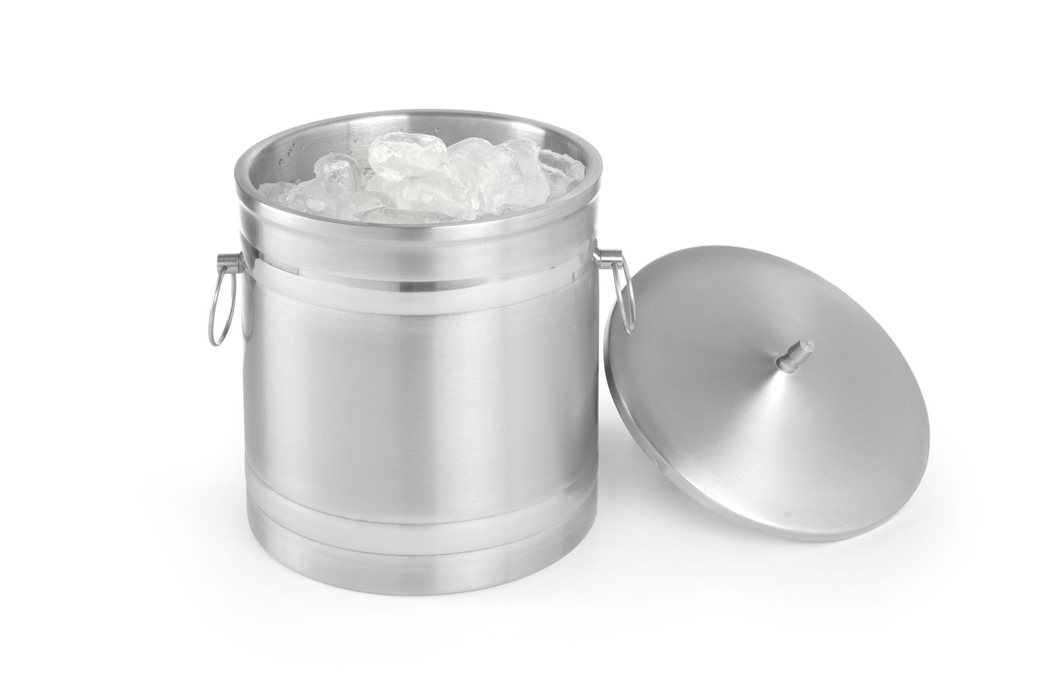 Nádoba na ľad – dvojité steny, BarUp, 5L, Strieborná, ⌀200x(H)230mm dvojstenná 594704