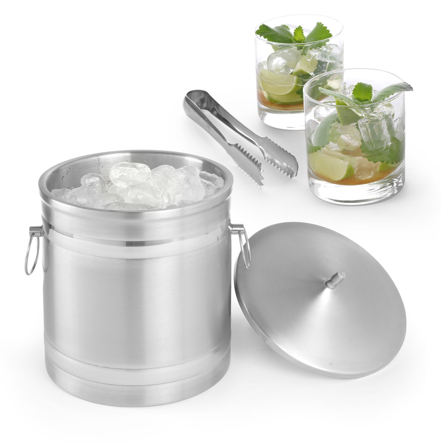 Nádoba na ľad – dvojité steny, BarUp, 5L, Strieborná, ⌀200x(H)230mm dvojstenná 594704