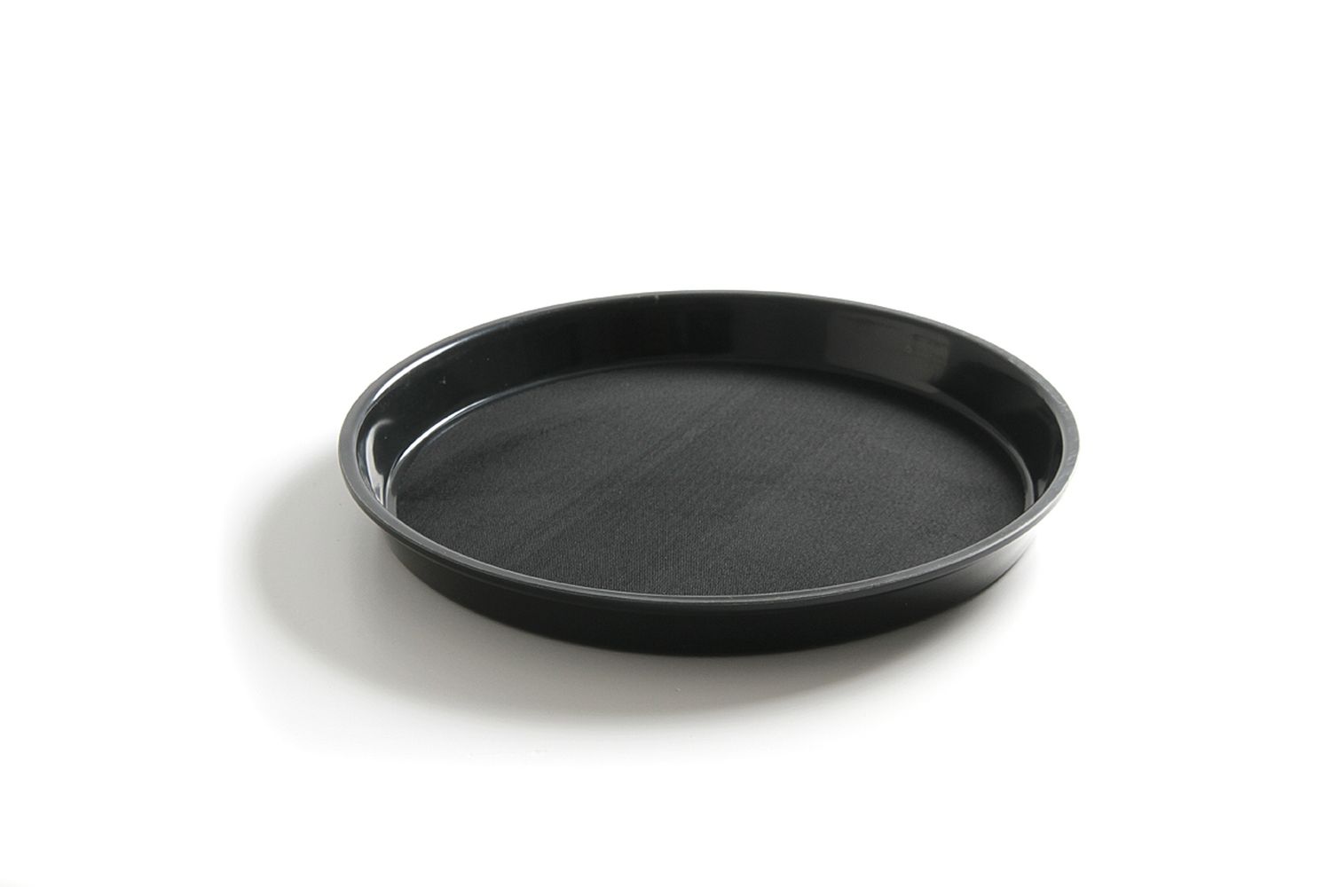 Polypropylénový servírovací podnos, protišmykový, guľatý, vysoký okraj, čierny, HENDI, ⌀360x(H)39mm Ø360 mm, 878408