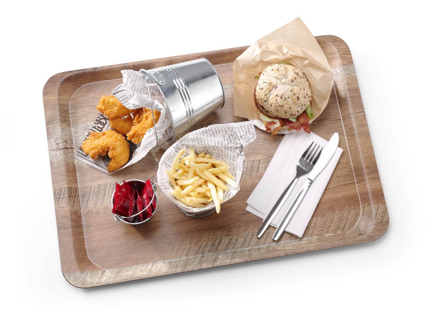 Servírovací podnos s laminátom z melamínu, so vzorom dreva, AmerBox, Dubová, 370x530mm 370x530mm, Kód: 508947