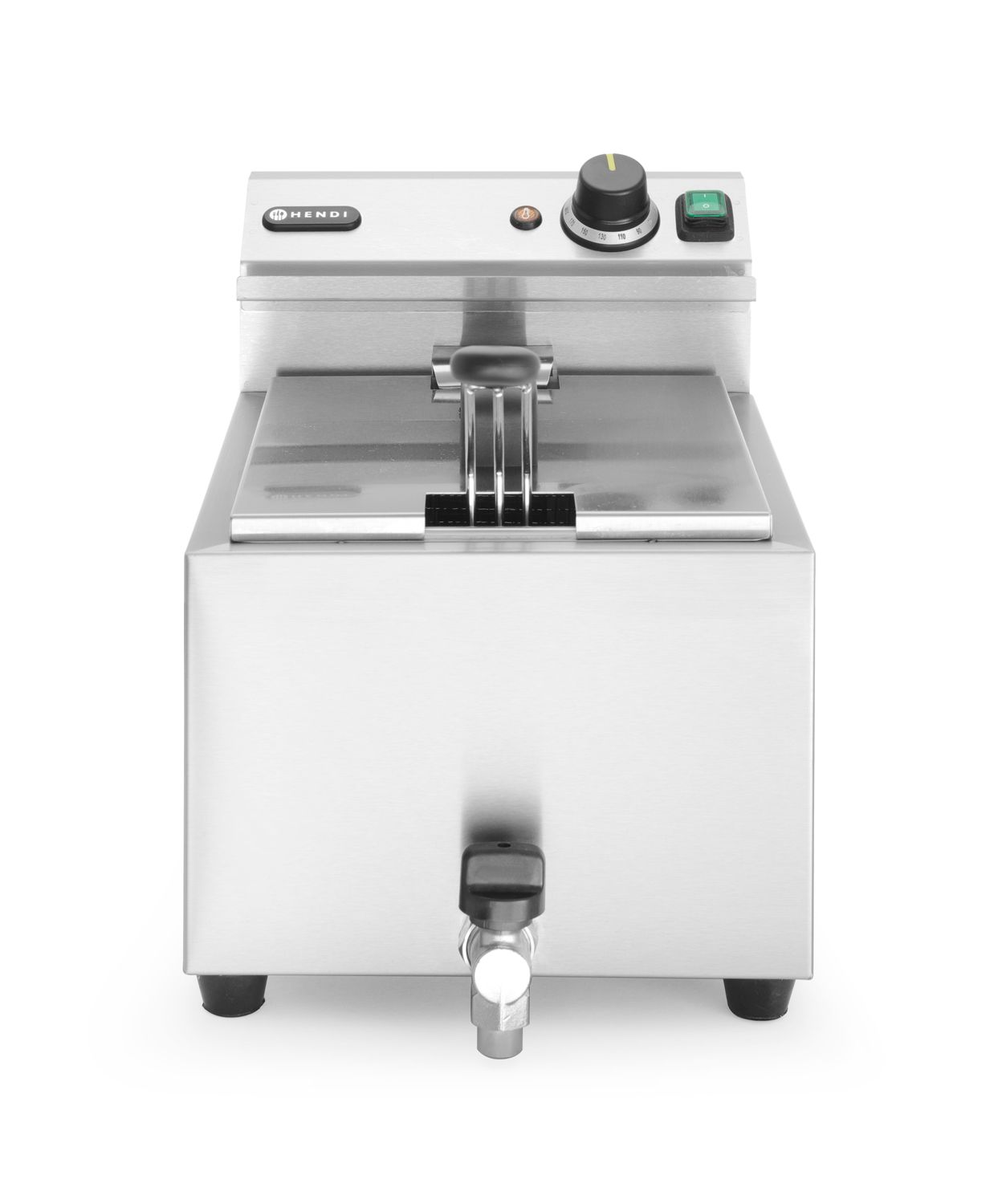 Manuálna fritéza Profi Line s vypúšťacím kohútikom, 8 l, HENDI, Profi Line, 8L, Svetlošedá, 230V/3500W, 305x515x(H)354mm Hendi 209202