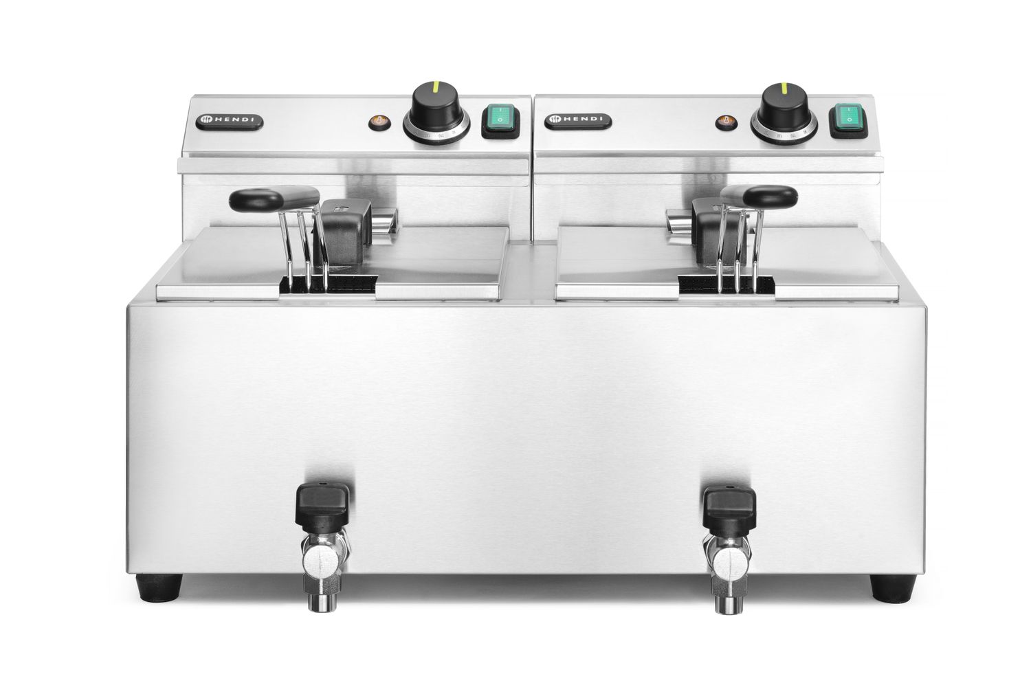 Manuálna fritéza Profi Line s vypúšťacím kohútikom, 2× 8 l, HENDI, Profi Line, 16L, 230V/7000W, 610x515x(H)369mm Hendi 209301