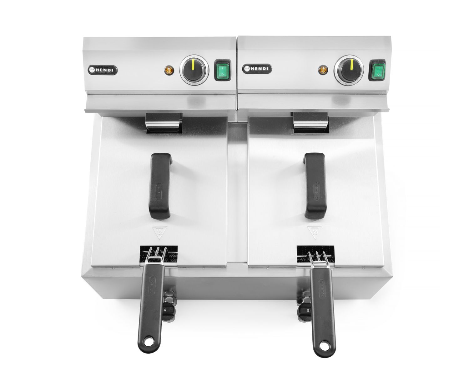 Manuálna fritéza Profi Line s vypúšťacím kohútikom, 2× 8 l, HENDI, Profi Line, 16L, 230V/7000W, 610x515x(H)369mm Hendi 209301