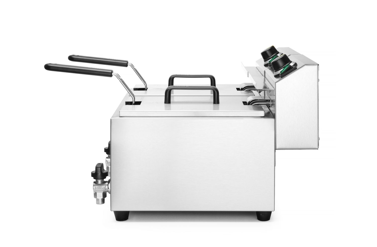 Manuálna fritéza Profi Line s vypúšťacím kohútikom, 2× 8 l, HENDI, Profi Line, 16L, 230V/7000W, 610x515x(H)369mm Hendi 209301