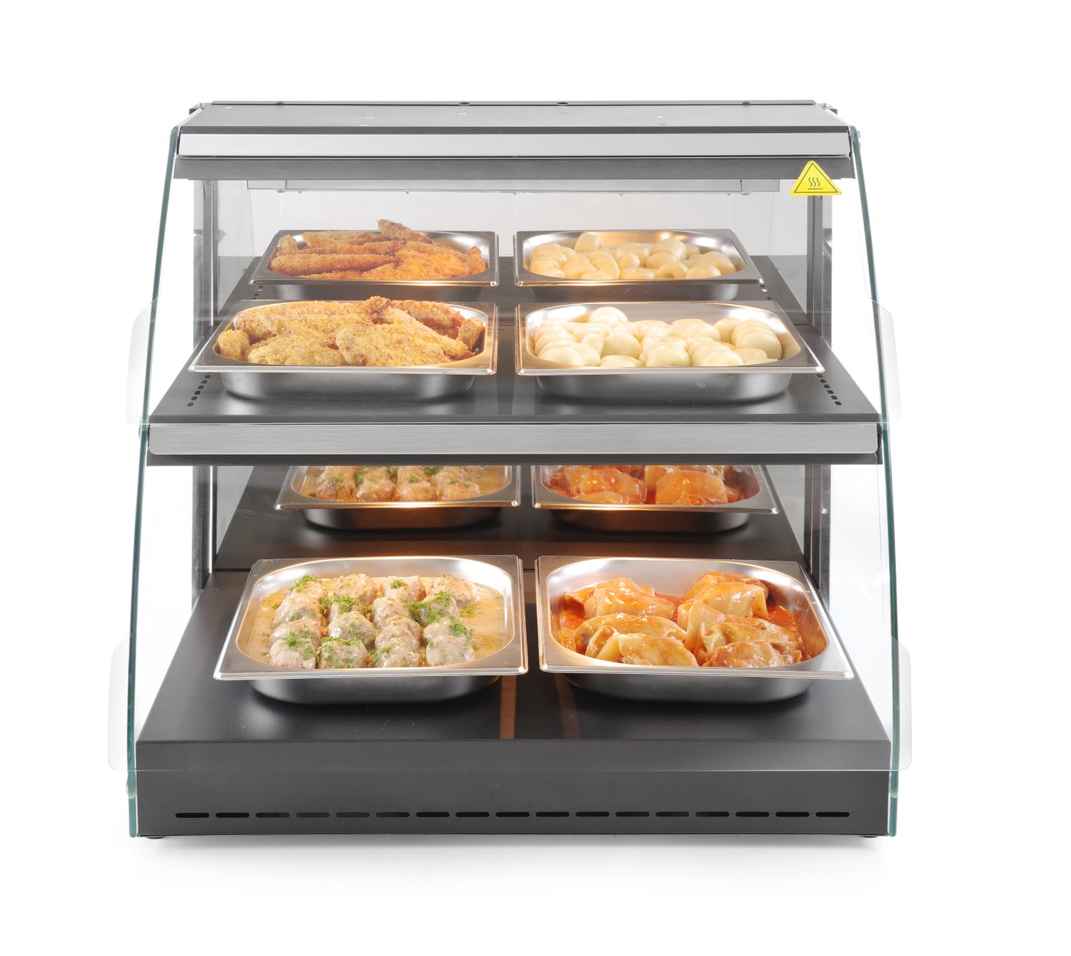 Nastaviteľná ohrevná vitrína kremenná, HENDI, dvojpodlažná, 230V/560W, 650x485x(H)630mm 233962