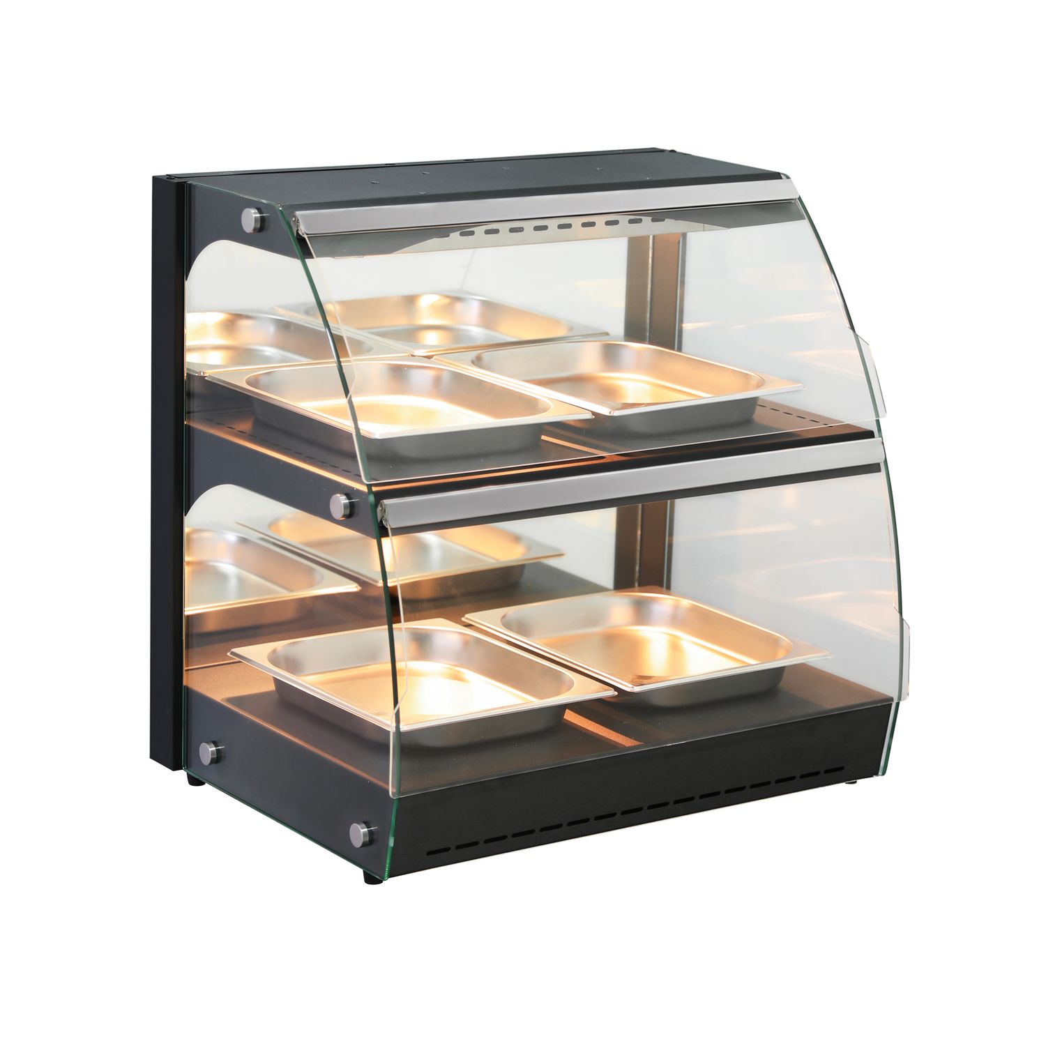 Nastaviteľná ohrevná vitrína kremenná, HENDI, dvojpodlažná, 230V/560W, 650x485x(H)630mm 233962