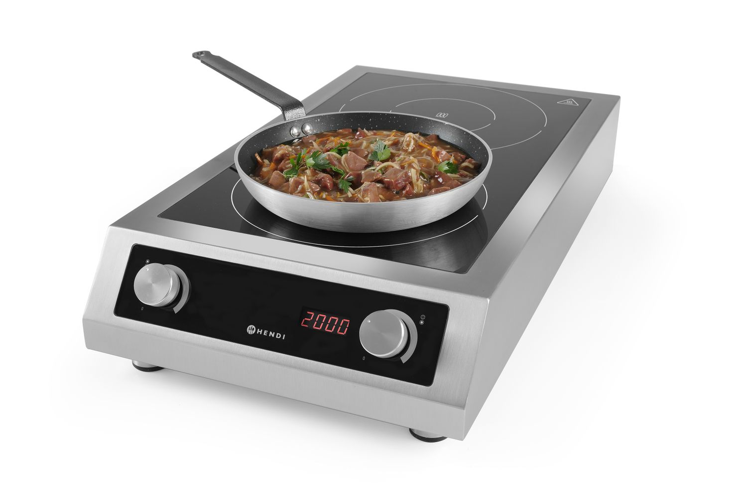 Dvojitý indukčný varič model 7000, HENDI, Profi Line, 400V/7000W, 405x700x(H)145mm 239346