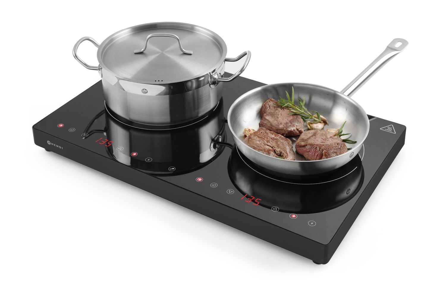 Indukčný varič dvojitý, HENDI, Kitchen Line, 230V/3500W, 608x405x(H)54mm 239414