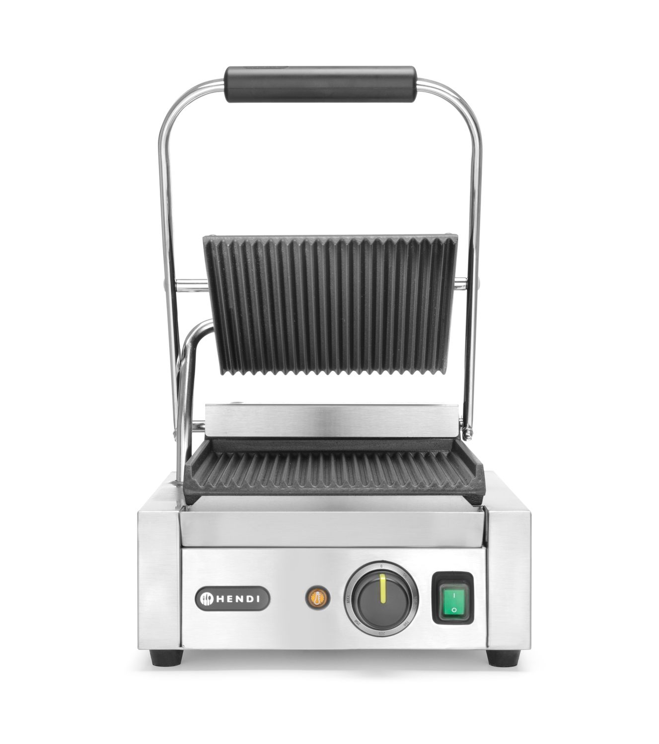 Jednoduchý kontaktný gril, HENDI, drážkovaný vrch a spodok, 230V/1800W, 310x426x(H)210mm H 263501