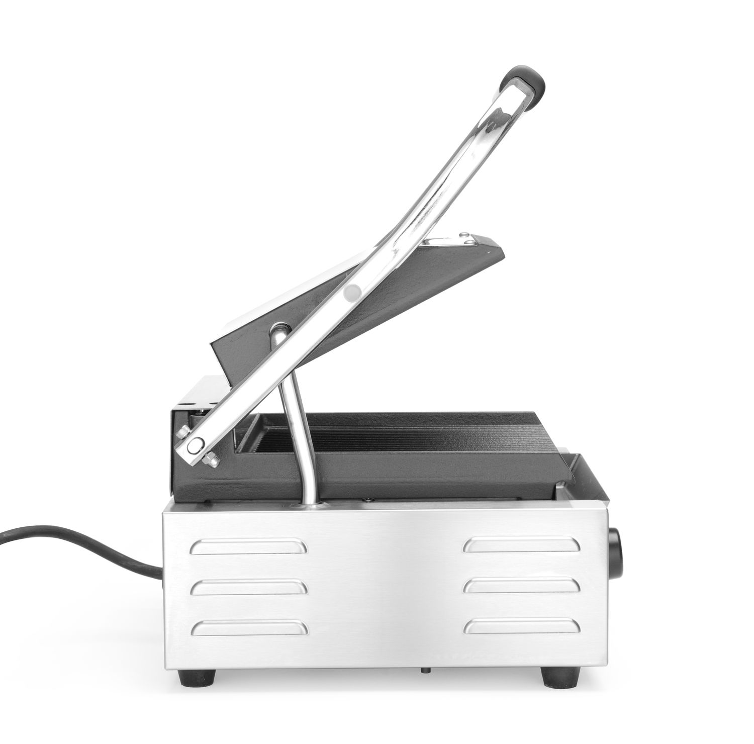 Jednoduchý kontaktný gril, HENDI, drážkovaný vrch a spodok, 230V/1800W, 310x426x(H)210mm H 263501