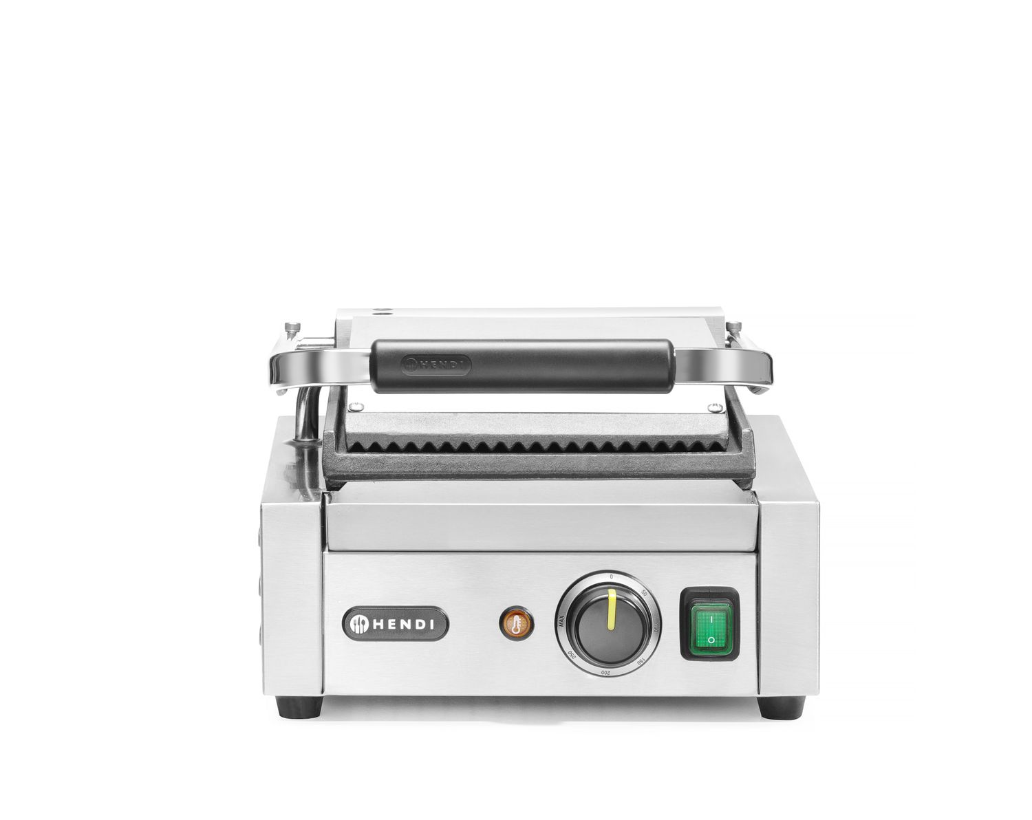 Jednoduchý kontaktný gril, HENDI, drážkovaný vrch a hladké dno, 230V/1800W, 310x400x(H)210mm H 263600