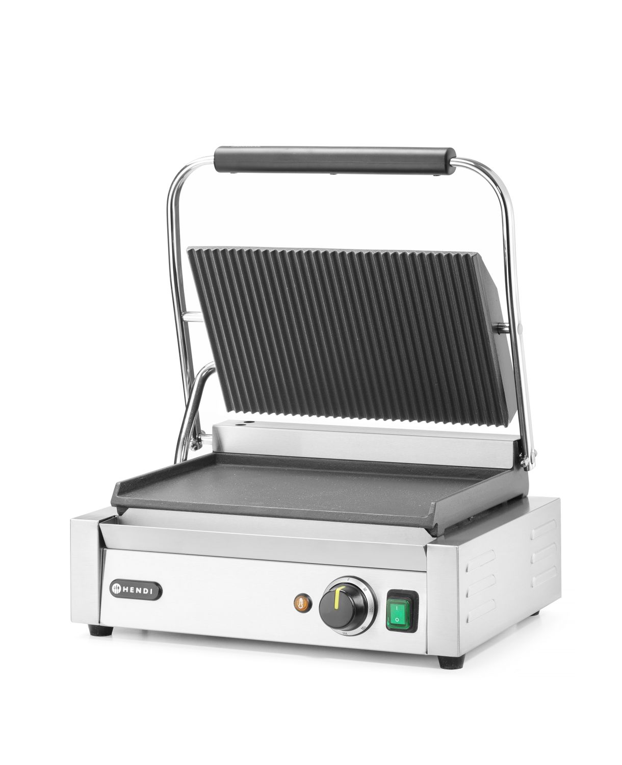 Kontaktný gril Panini, HENDI, drážkovaný vrch a hladké dno, 230V/2200W, 430x370x(H)210mm PANINI 263662