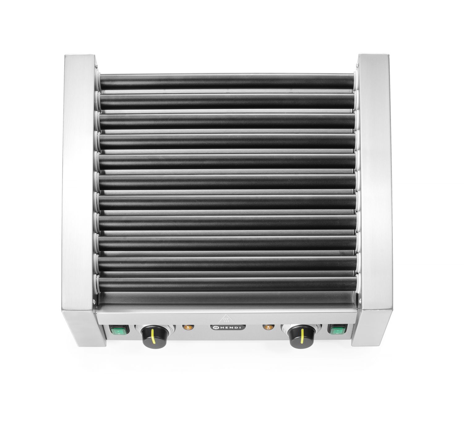 Valčekový ohrievač párkov dvojzónový, HENDI, 11 valčekov, 230V/1180W, 530x525x(H)180mm 268704