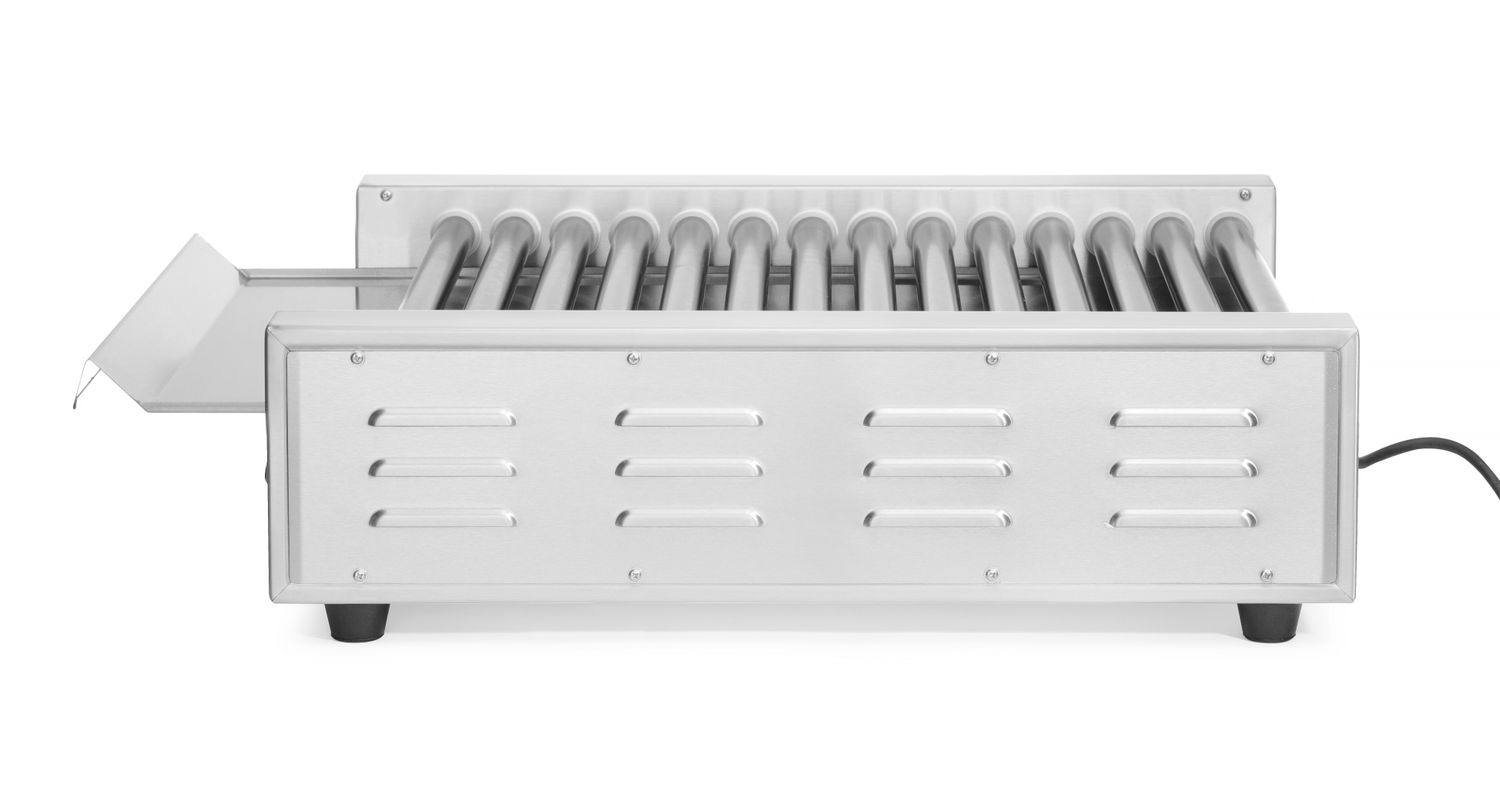 Valčekový ohrievač párkov dvojzónový, HENDI, 14 valčekov, 230V/1480W, 520x650x(H)176mm 268735