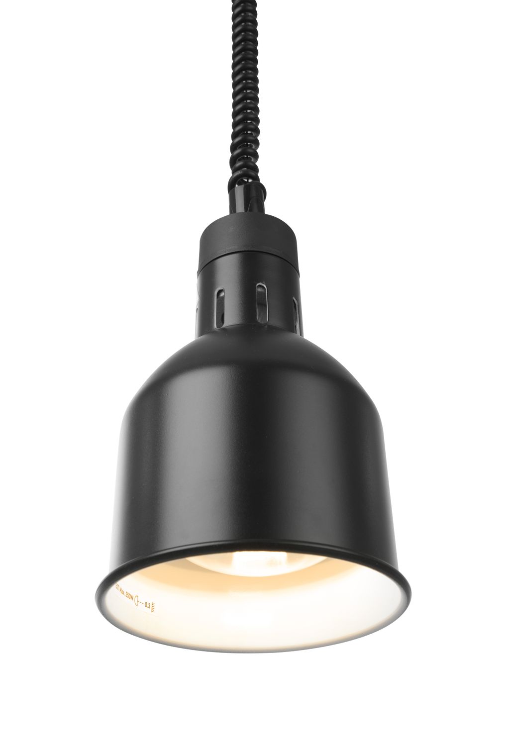 Lampa na ohrev jedál – závesná, valcová, HENDI, Čierna, 230V/250W, ⌀175x(H)250mm