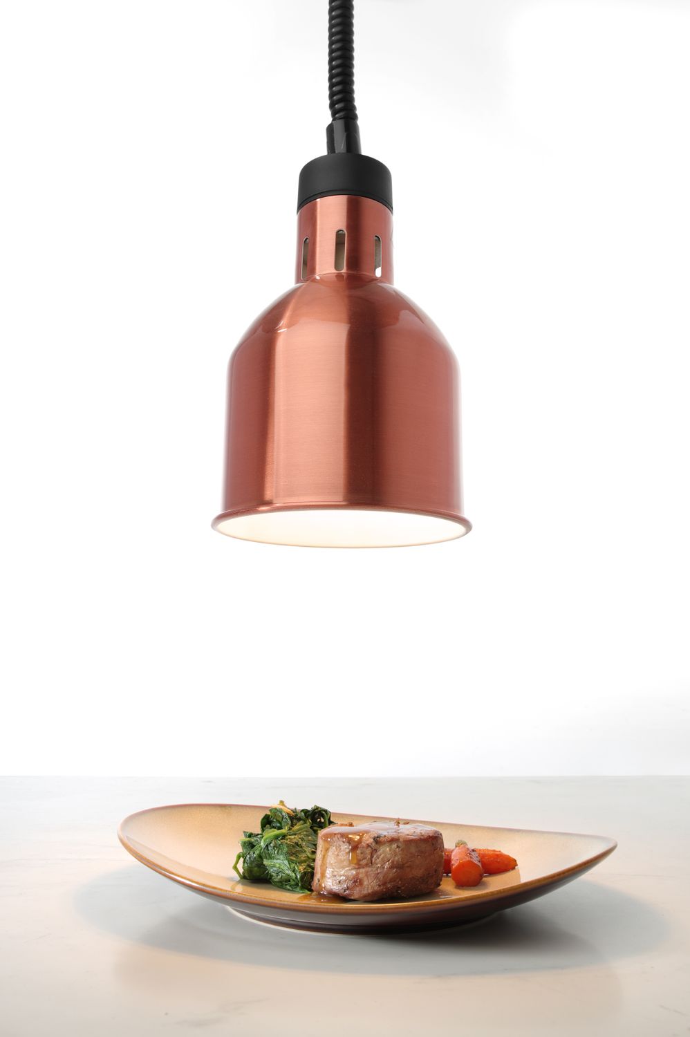 Lampa na ohrev jedál – závesná, valcová, HENDI, Medená, 230V/250W, ⌀175x(H)250mm