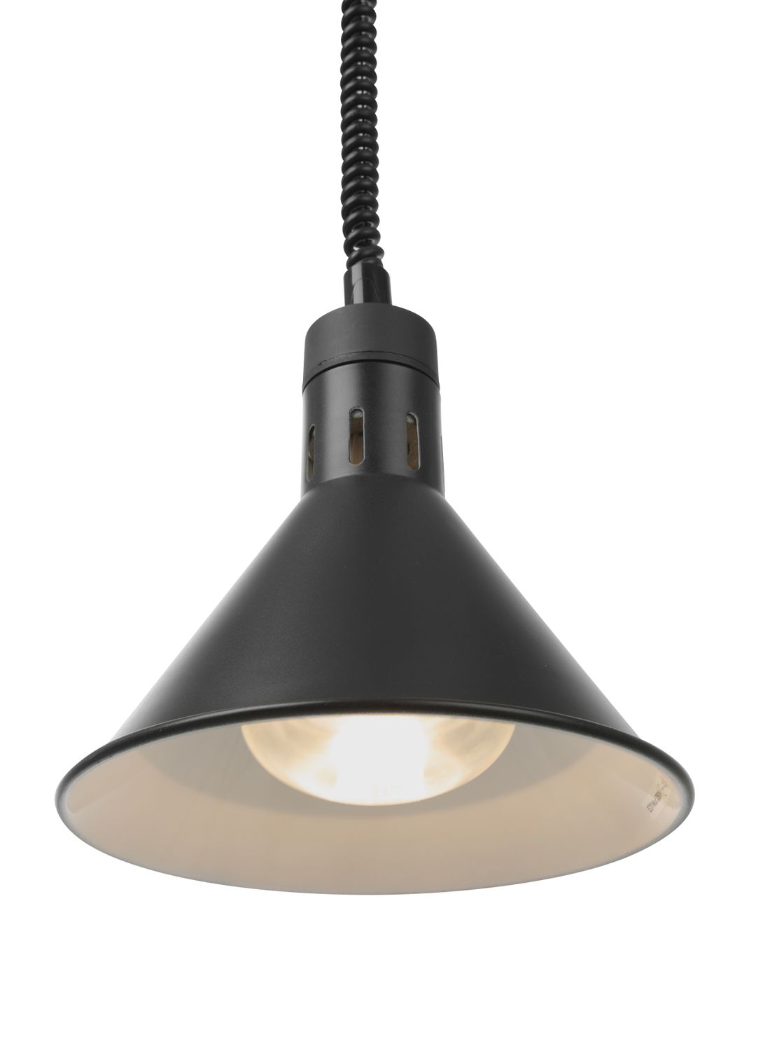Lampa na ohrev jedál – závesná, kužeľová, HENDI, Čierna, 230V/250W, ⌀275x(H)250mm