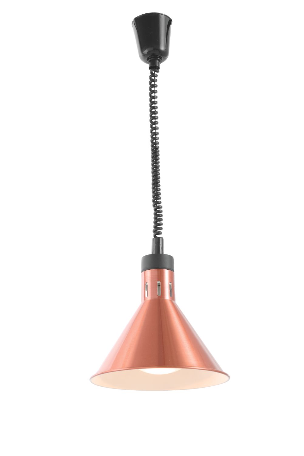Lampa na ohrev jedál – závesná, kužeľová, HENDI, Medená, 230V/250W, ⌀275x(H)250mm 273876