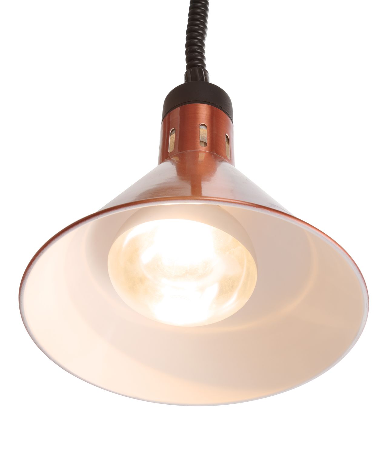 Lampa na ohrev jedál – závesná, kužeľová, HENDI, Medená, 230V/250W, ⌀275x(H)250mm 273876