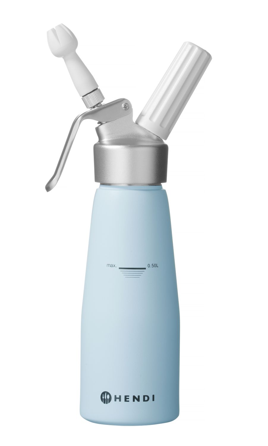 Sifónová fľaša na šľahačku, HENDI, 0,5L, Pastelovo modrá, ⌀80x(H)260mm 0,5L, modrá, Kód: 975862