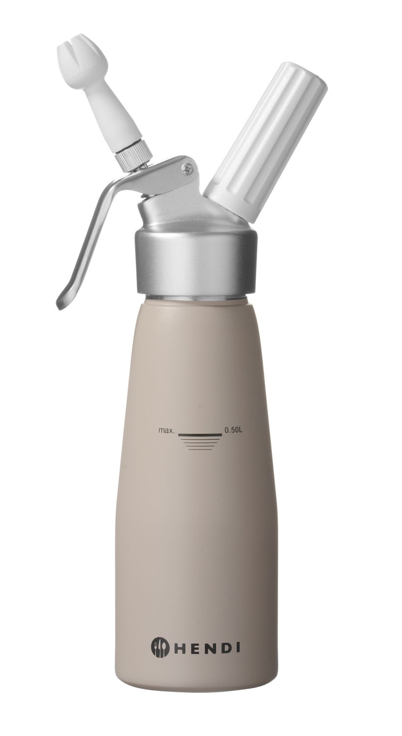 Sifónová fľaša na šľahačku, HENDI, 0,5L, Taupe, ⌀80x(H)260mm 0,5L, tyrkysová, Kód: 975893