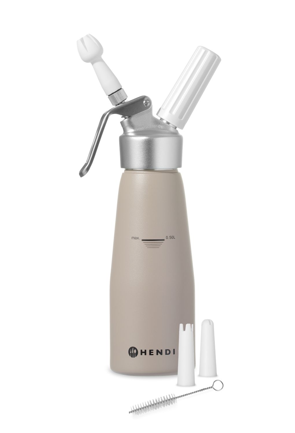 Sifónová fľaša na šľahačku, HENDI, 0,5L, Taupe, ⌀80x(H)260mm 0,5L, tyrkysová, Kód: 975893