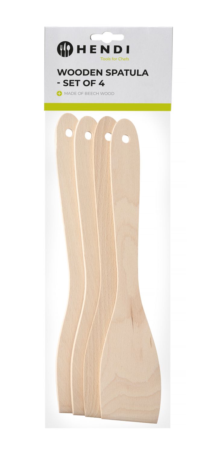 Drevená lopatka – súprava 4 ks, HENDI, 4 ks, 300x55mm drevená 525142
