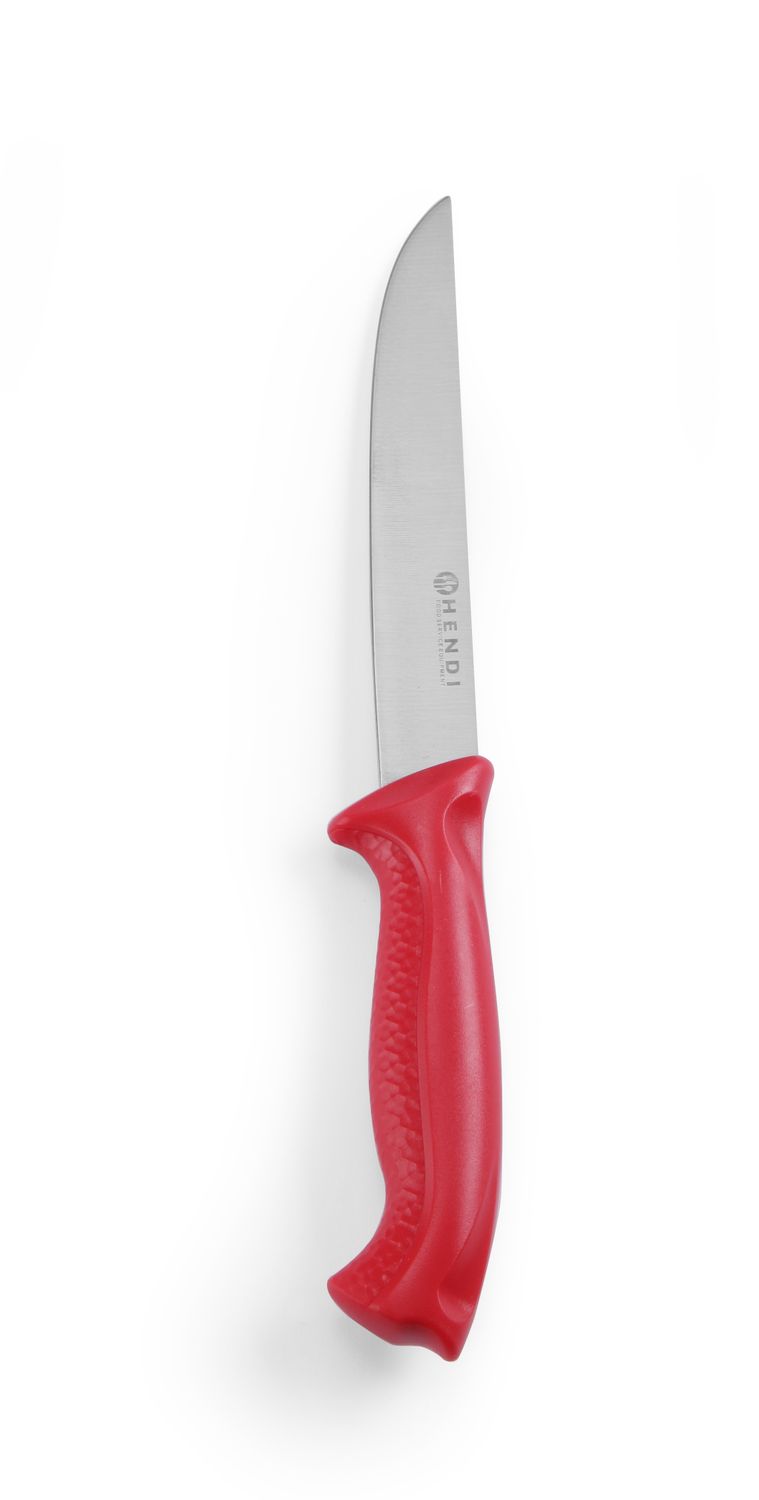 Nože HACCP červenej farby – na surové mäso, HENDI, Červená, (L)285mm červený, Kód: 842423