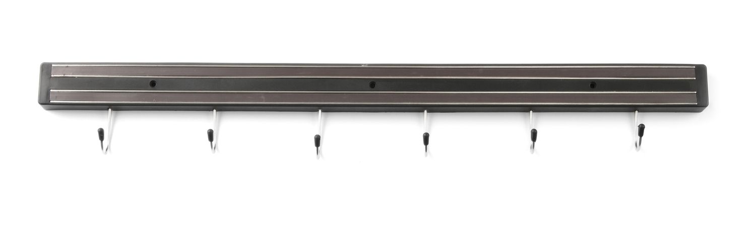Magnetická lišta s háčikmi, HENDI, 6 háčikov, (L)620mm s háčkami, Kód: 820407