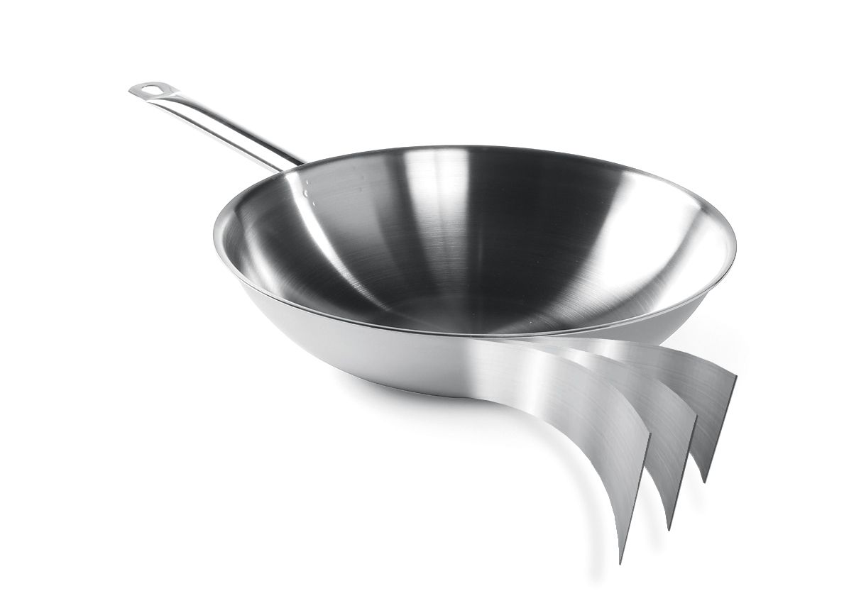 Panvica Wok 3-vrstvová – bez pokrievky, HENDI, ⌀360x(H)90mm 839003