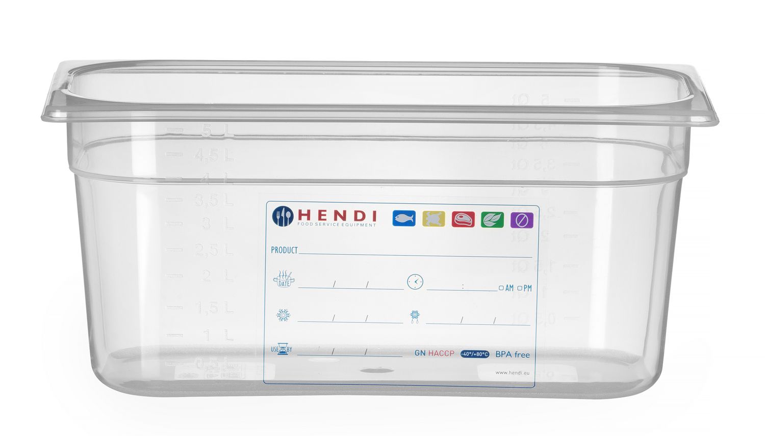 Nádoba GN 1/3, HENDI, GN 1/3, 5,7L, Priehľadná, 325x176x(H)150mm Kód: 880265