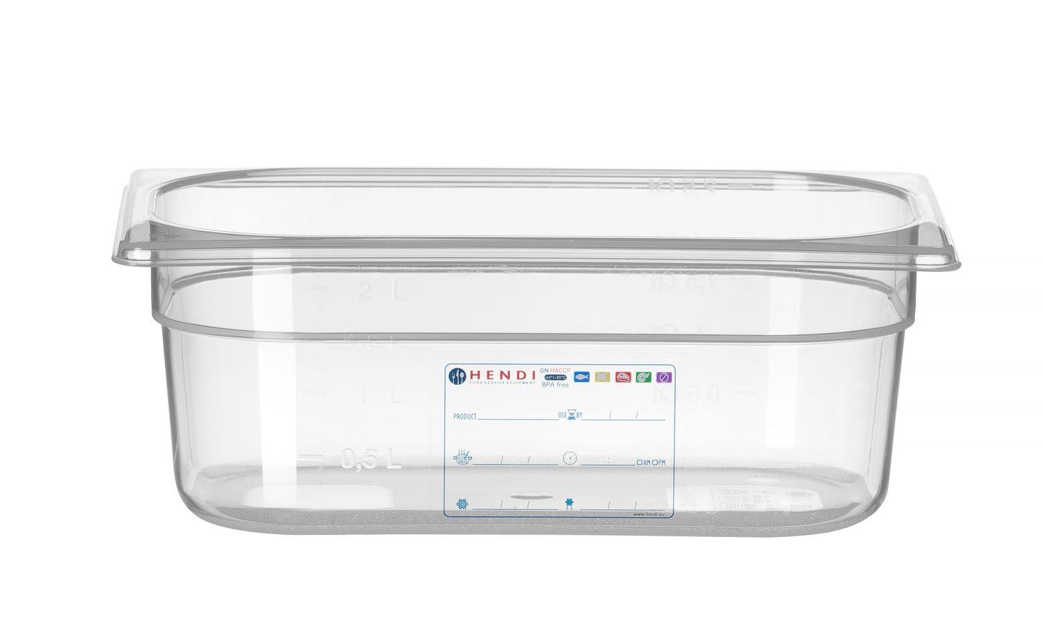 Nádoba GN 1/4, HENDI, GN 1/4, 2,8L, Priehľadná, 265x162x(H)100mm Kód: 880371