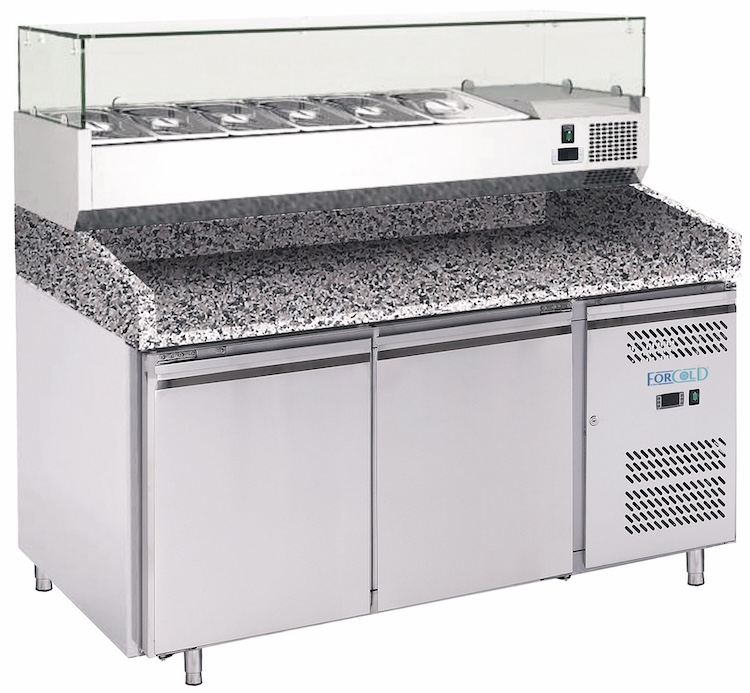 Ventilované chladiace pulty na pizzu G-PZ2600TN-FC+VRX1500-330