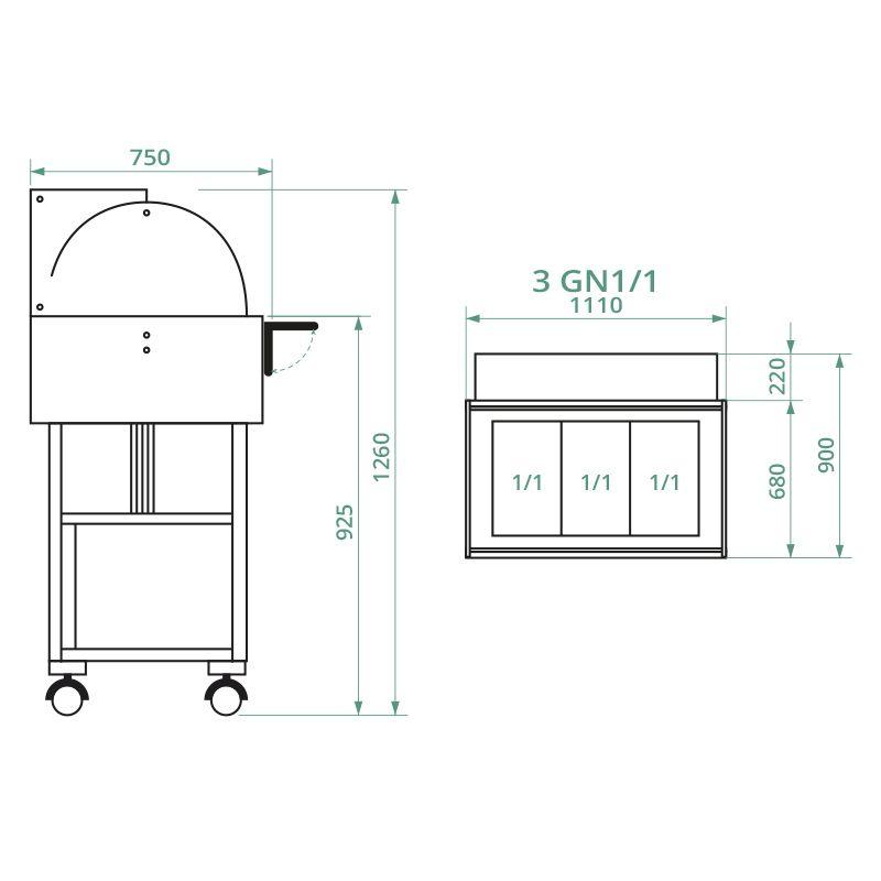 Vyhrievané gastrobufety - bain-marie CL2778NB -white