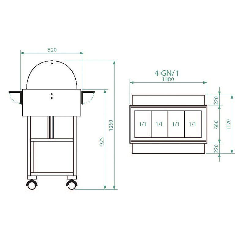 Vyhrievané gastrobufety - bain-marie ELC2832B -white