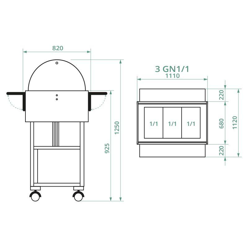 Chladený gastrobufet CLR2788NCE -ash gray